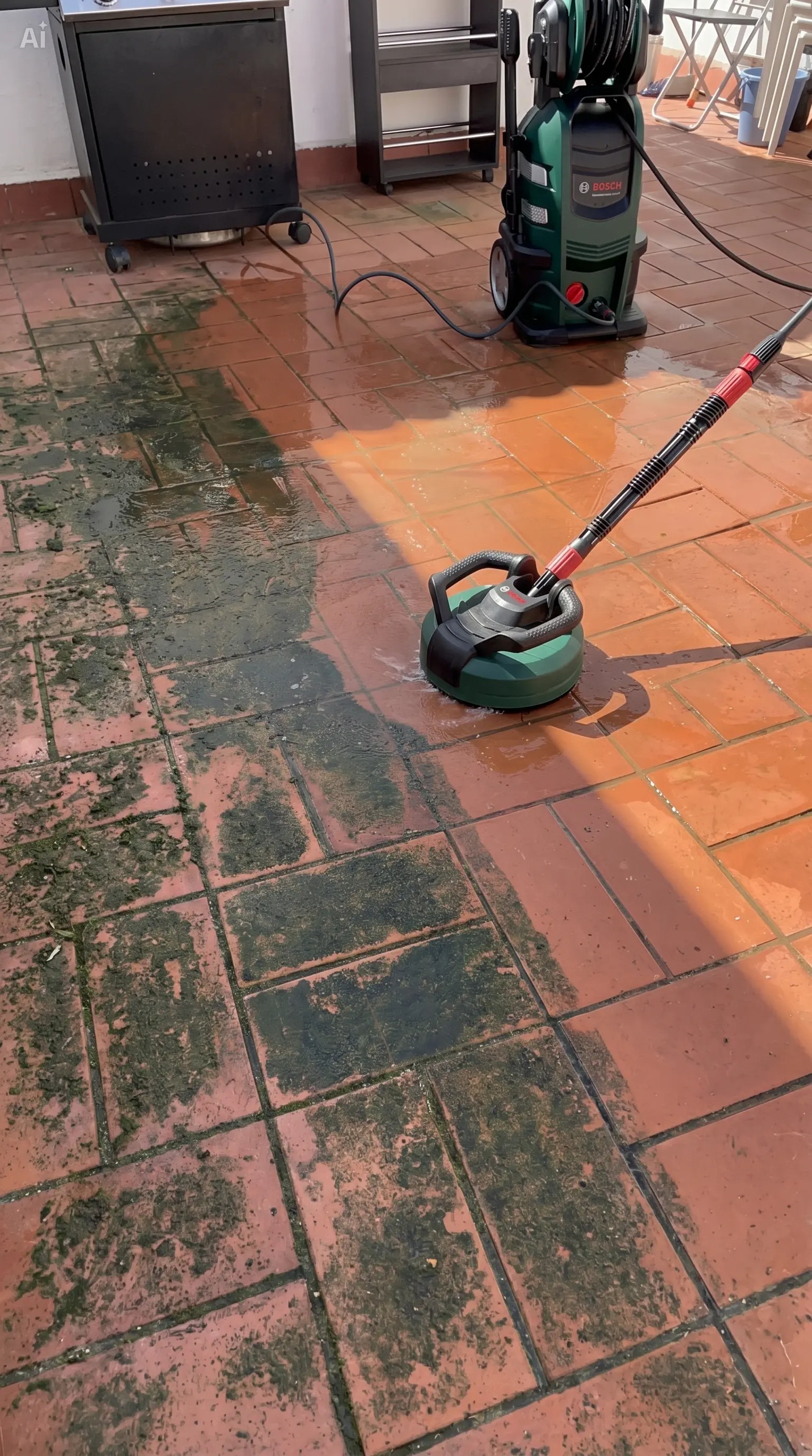 Exterior cleaning of leisure areas